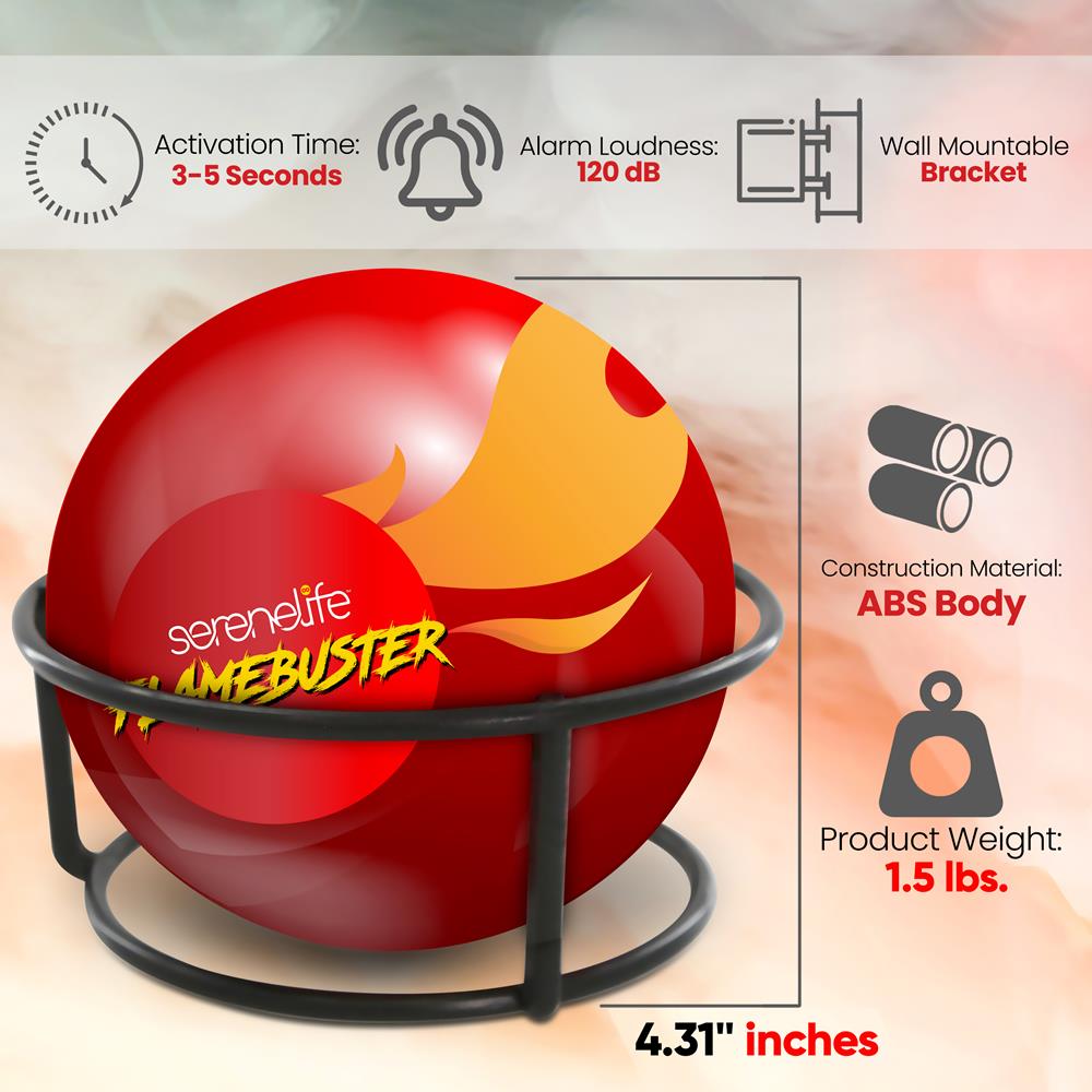 Serenelife Löschball Feuerlöscher Automatisch Rot