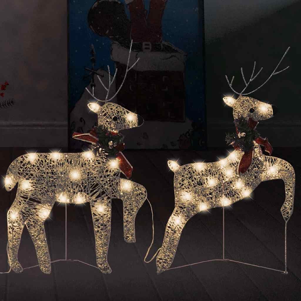vidaXL LED-Rentiere 2 Stk. Gold 40 LEDs 64 cm Deko