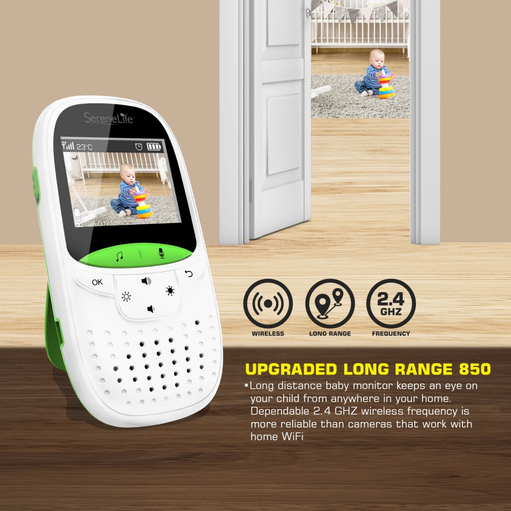 Serenelife Babyphone mit Kamera 2 Zoll Nachtsicht Weiß