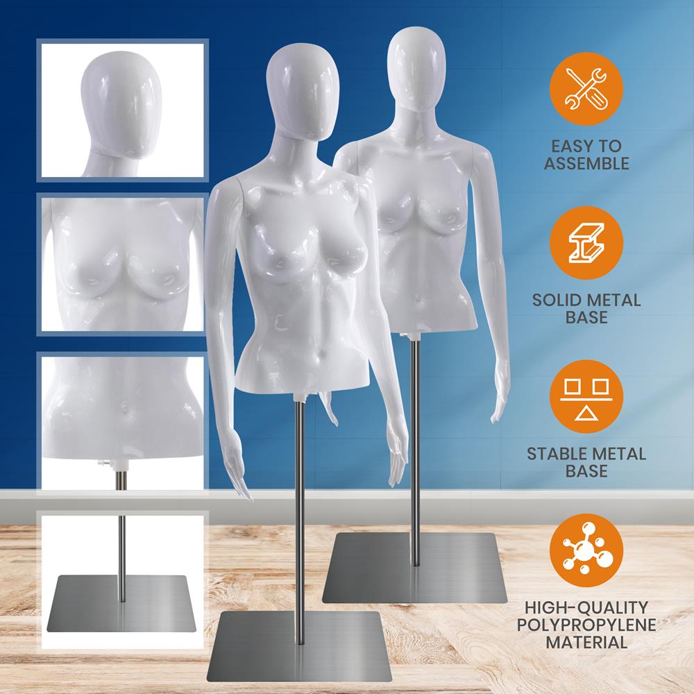 Serenelife Clothing Schaufensterpuppe Torso Weiß Verstellbar