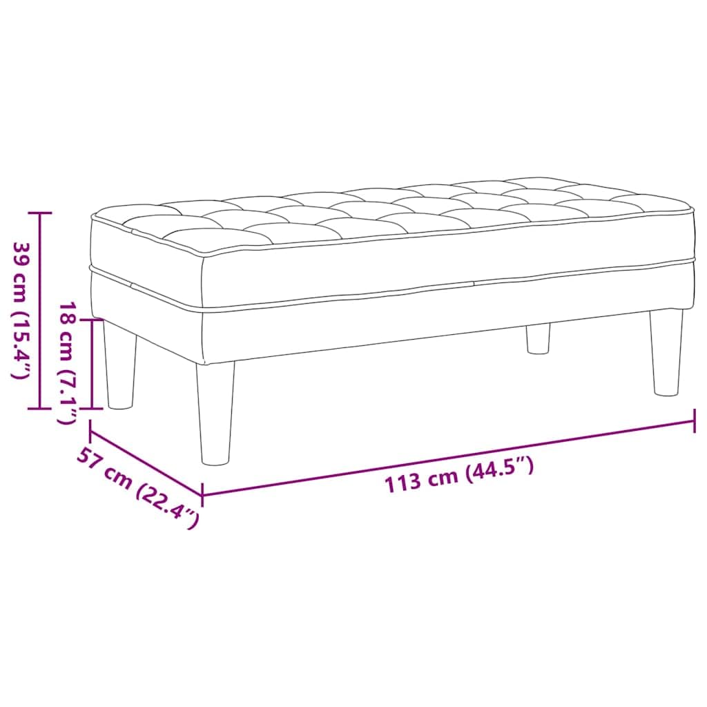 vidaXL Heim & Garten Bank mit Kissen Stoff hellgrau 113 cm