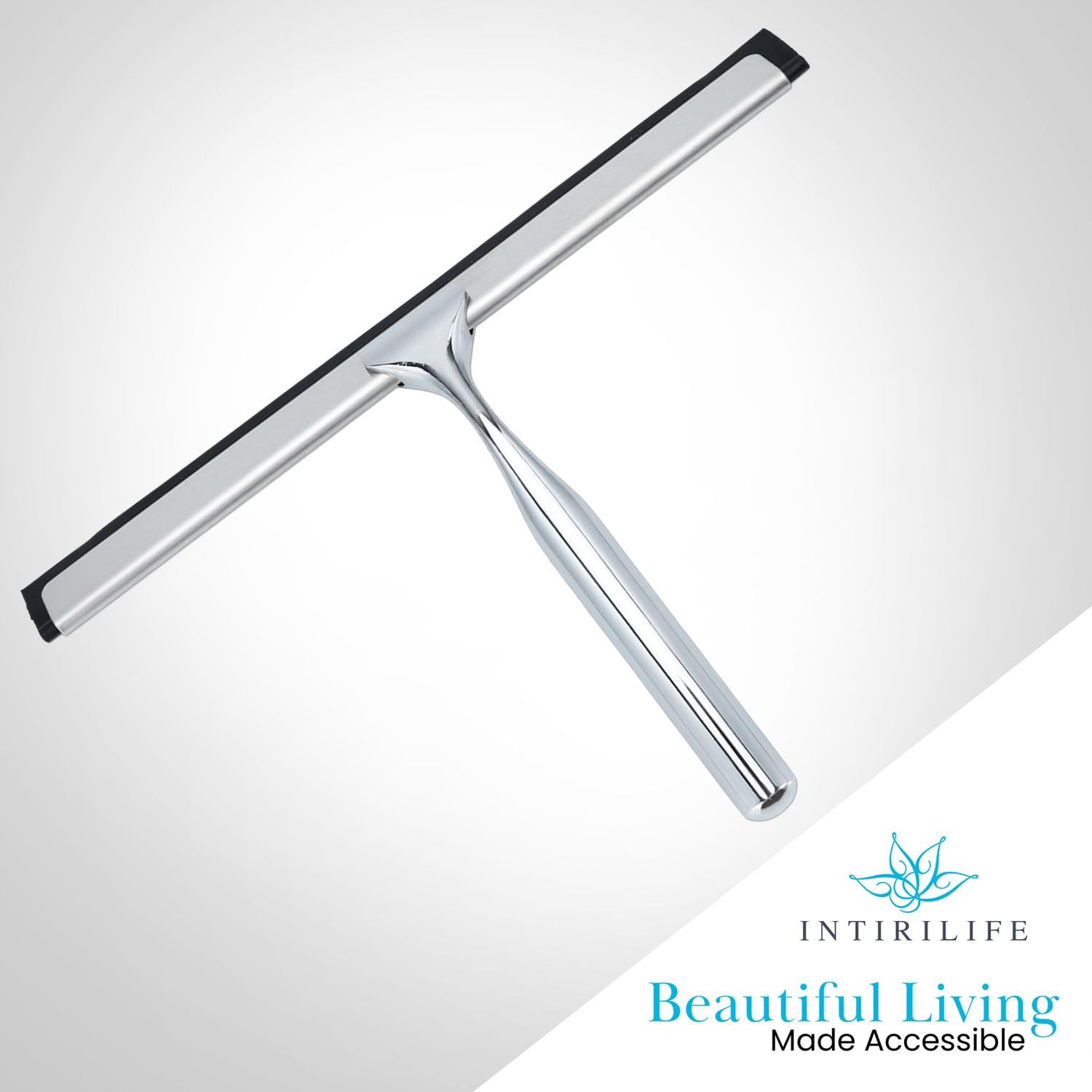 Intirilife Fensterabzieher Silber Edelstahl 25 cm