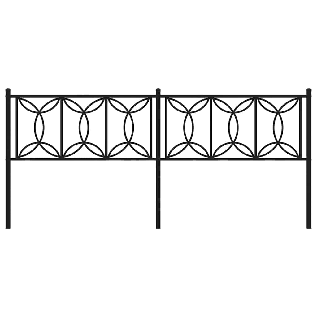 vidaXL Kopfteil Metall Schwarz 193 cm Bettkopfteil Stahl
