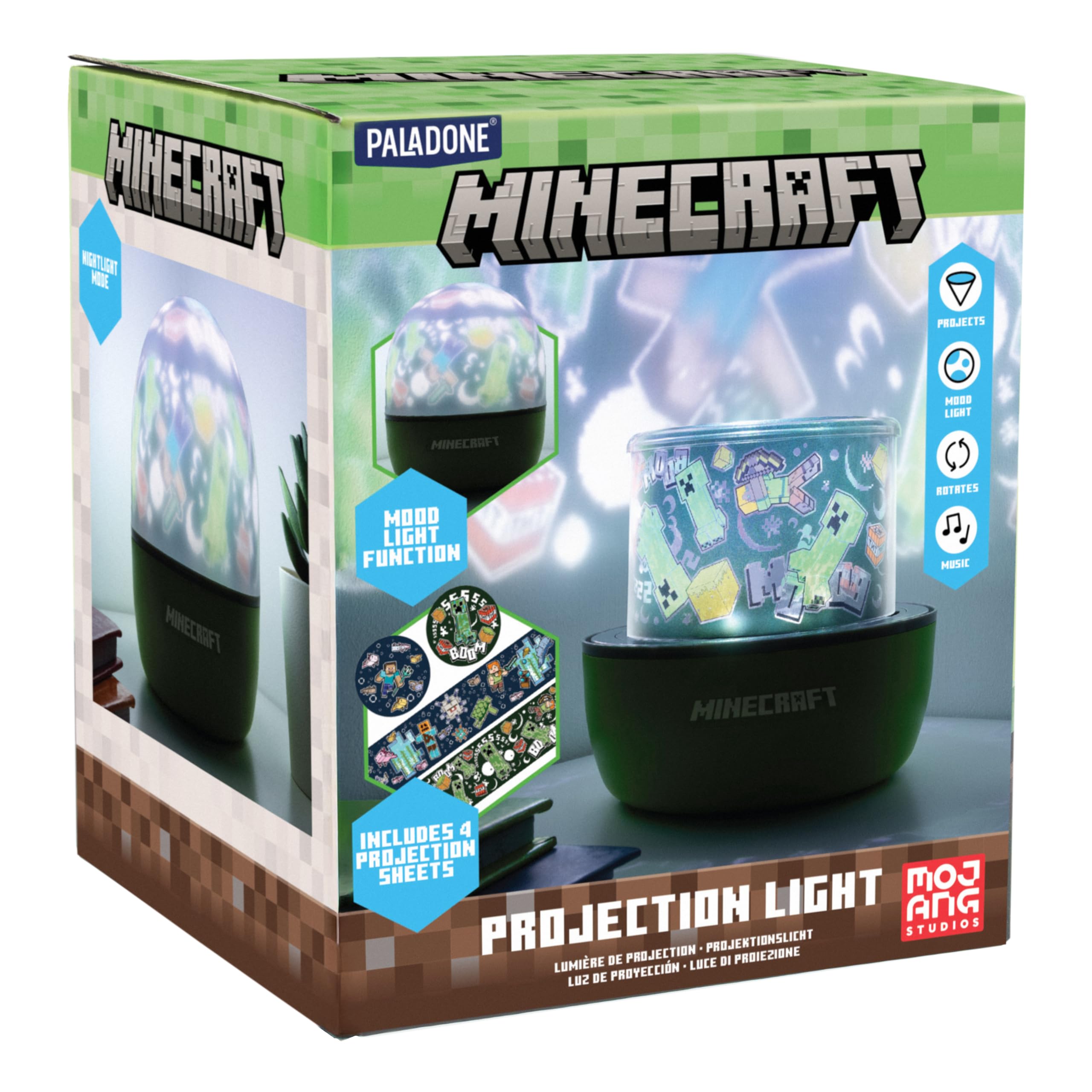 Paladone Lighting Minecraft Projektionslicht Projektorlampe 2 Szenen