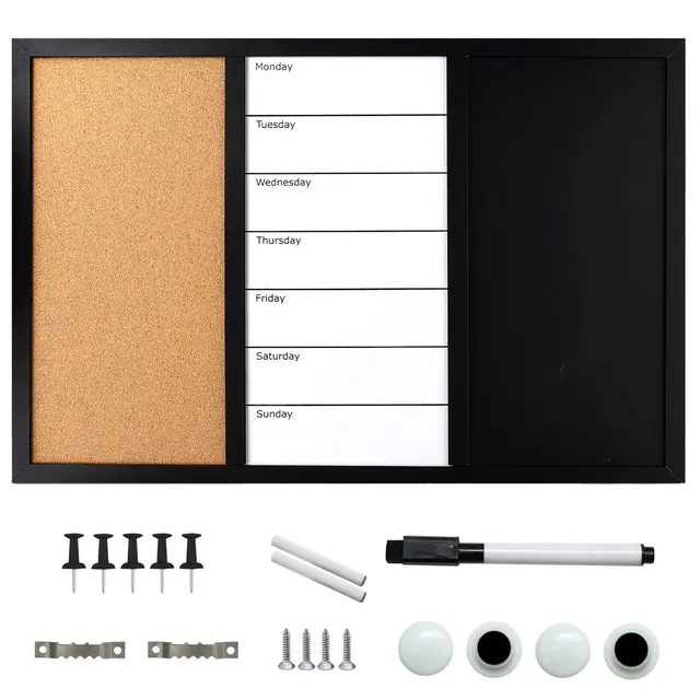 Intirilife Kombitafel 3in1 60x40 cm Kreide Whiteboard Kork
