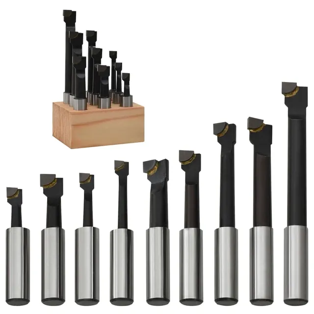 vidaXL Heimwerker Bohrstangen 9-tlg. 12 mm Holzsockel Stahl