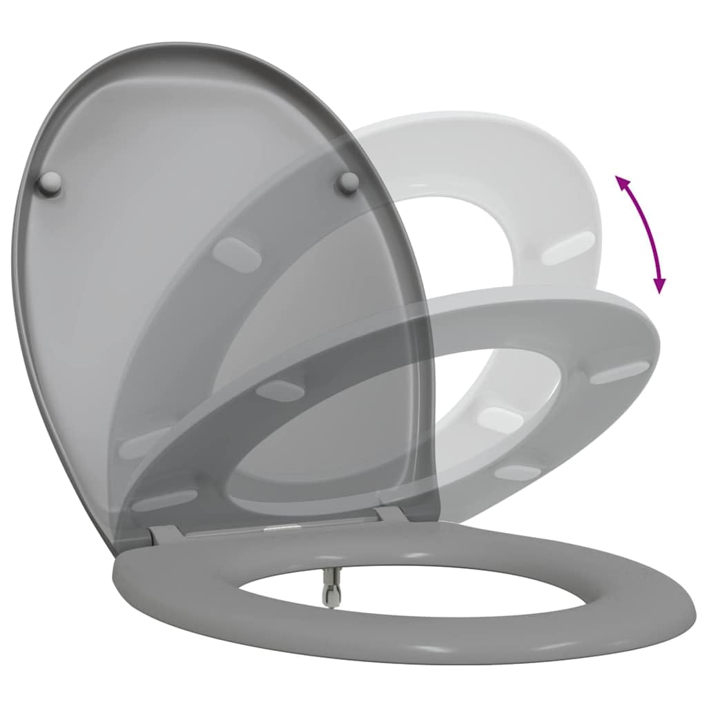vidaXL Heimwerkerbedarf Toilettensitz Grau 47x37x4 cm Duroplast
