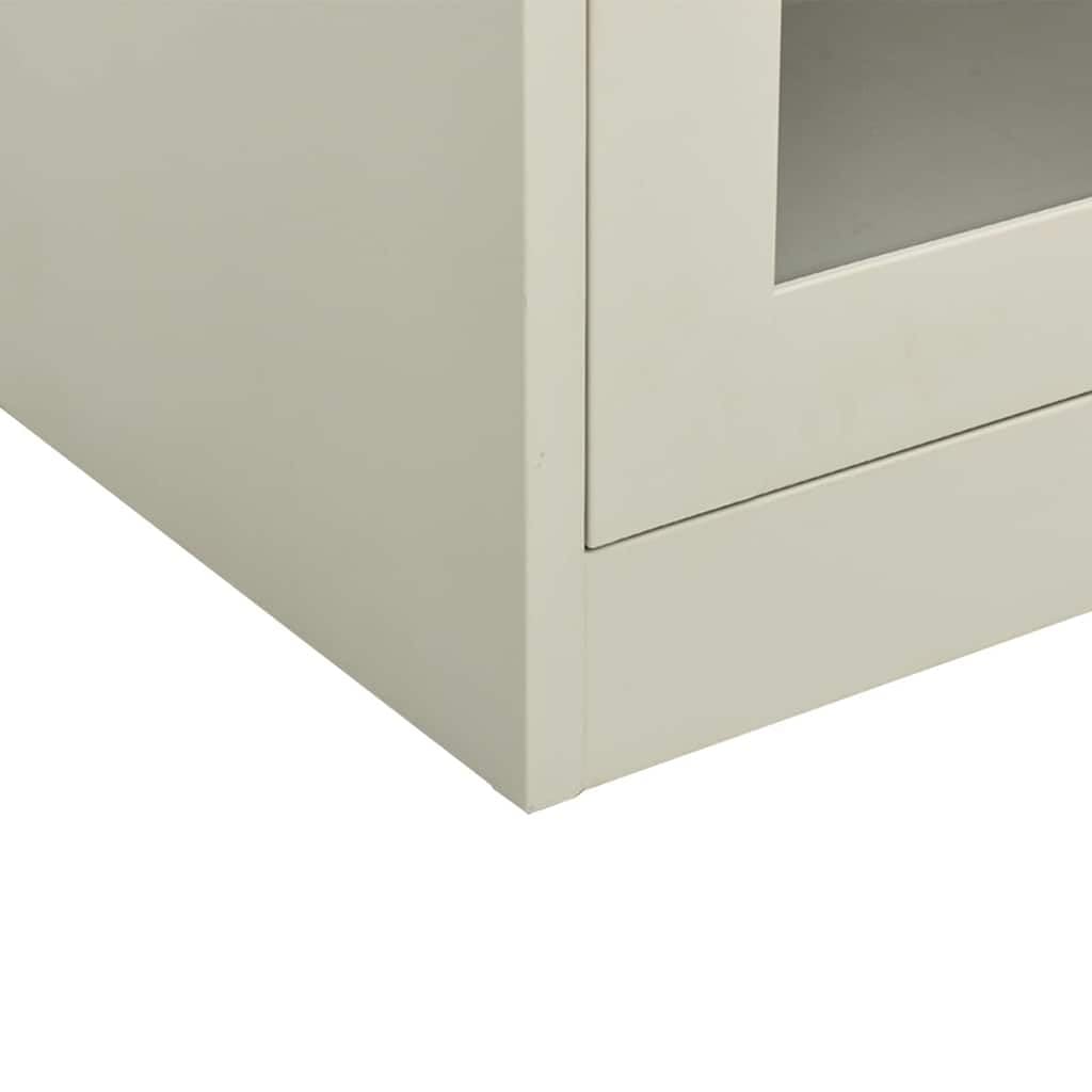 vidaXL Möbel Büroschrank Stahl Hellgrau 90x40x90 cm mit Glas