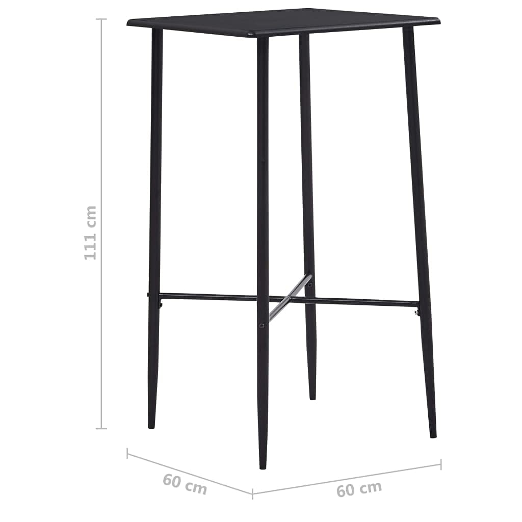 vidaXL Heim & Garten Bartisch 60x60x111 cm Schwarz MDF