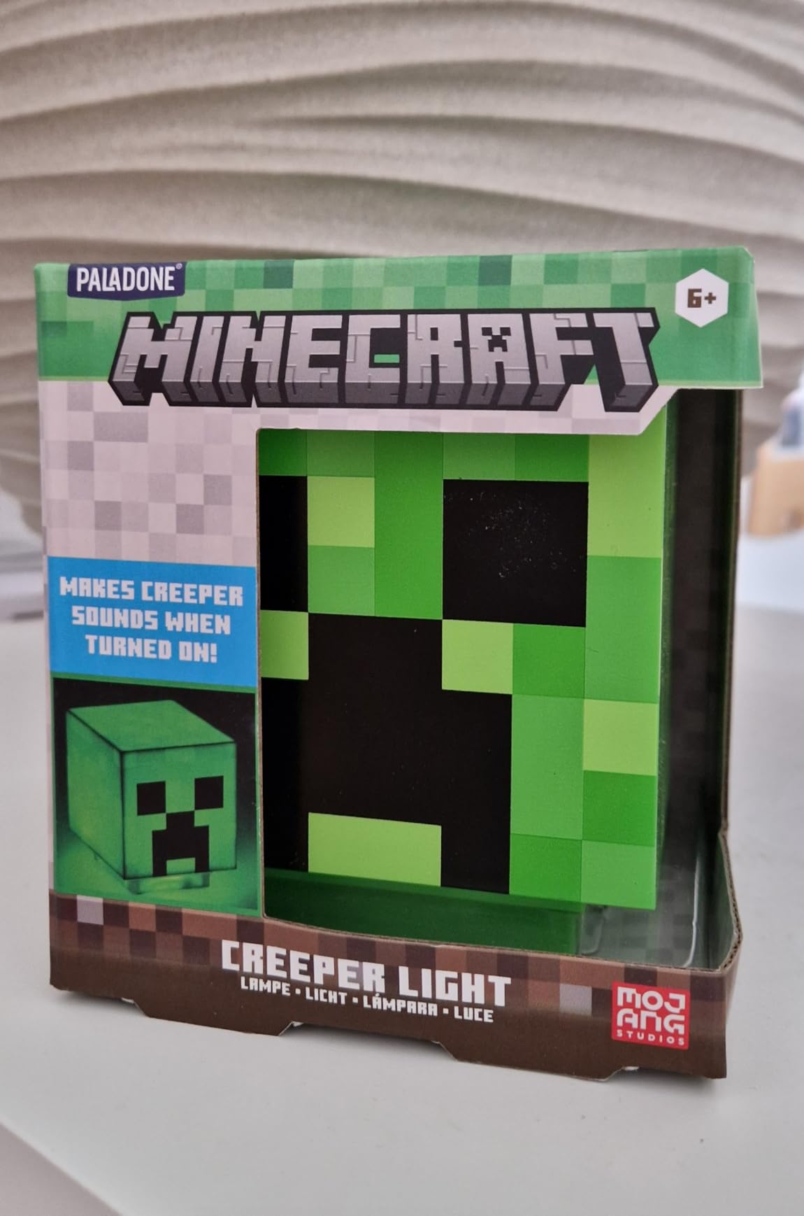 Paladone Minecraft Creeper Tischlampe Grün mit Sound