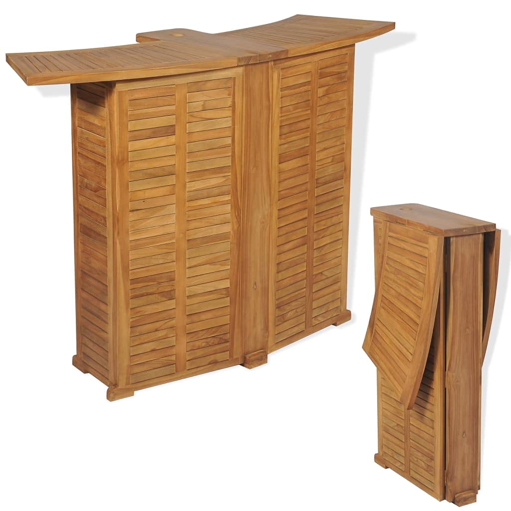 vidaXL Bistro-Set 3-tlg Teak Massivholz Klappstühle Bartisch