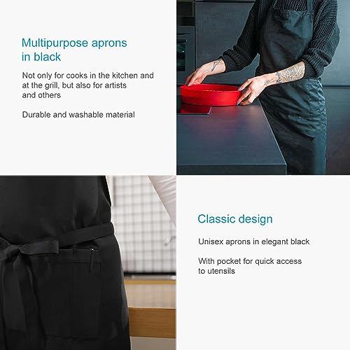 Intirilife Kochschürzen 2er Set schwarz 69x80 cm Polyester