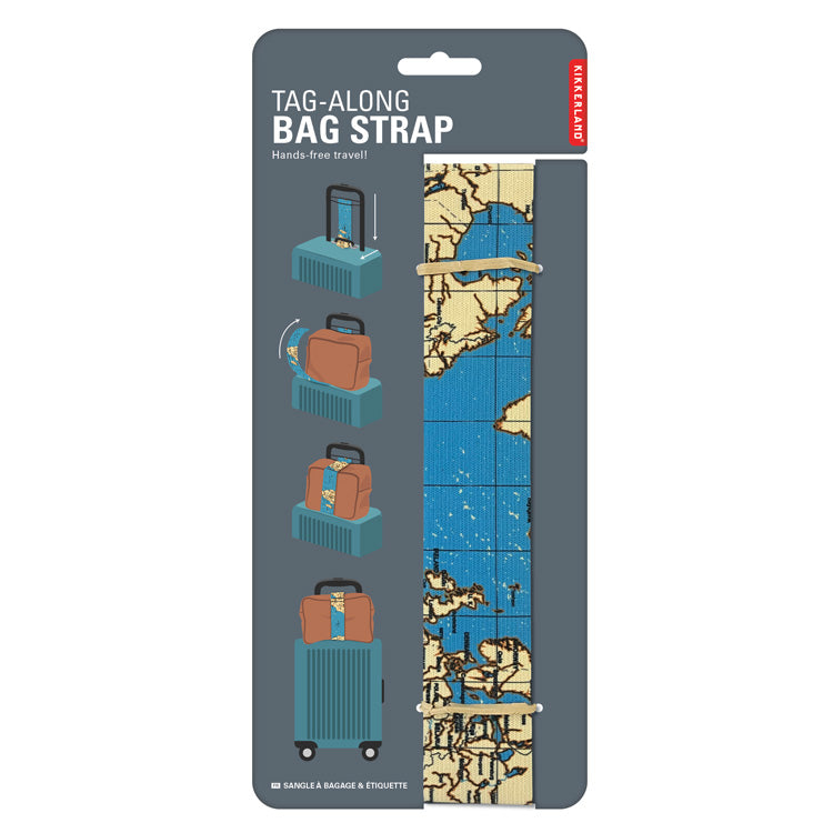 Kikkerland Home Tag-Along Taschenriemen Kartenprint