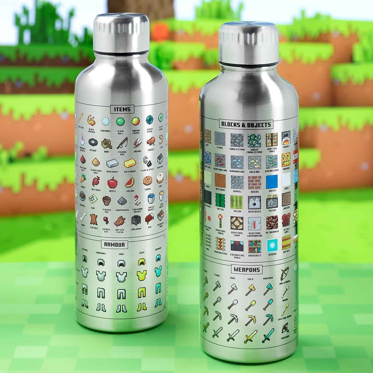 Paladone Minecraft Metall-Trinkflasche 470 ml Edelstahl Auslaufsicher