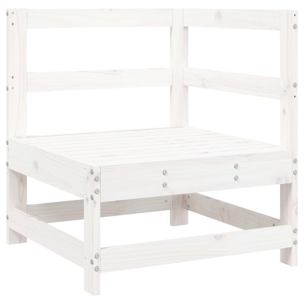 vidaXL Heim & Garten Garten-Ecksofa Weiß Kiefernholz