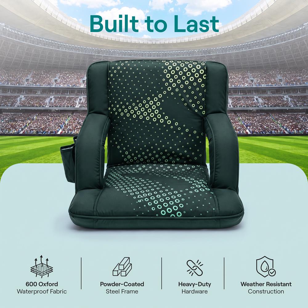 Serenelife Furniture Stadionstuhl 21" Grün Getränkehalter