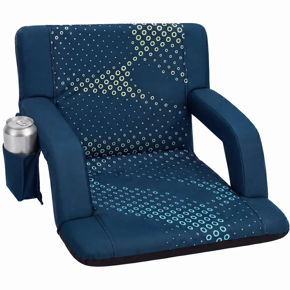 Serenelife Furniture Stadionstuhl 25" Blau mit Getränkehalter