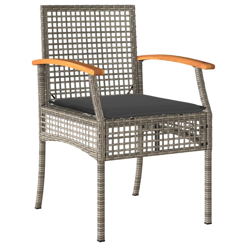vidaXL Garten-Essgruppe Grau Poly Rattan 80 cm 2-tlg