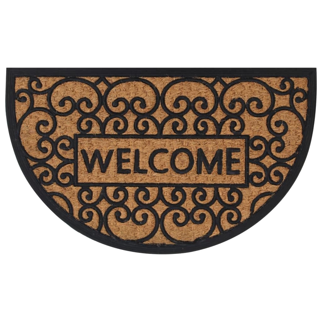 vidaXL Heim & Garten Fußmatte 45x75 cm halbrund Kokos rutschfest