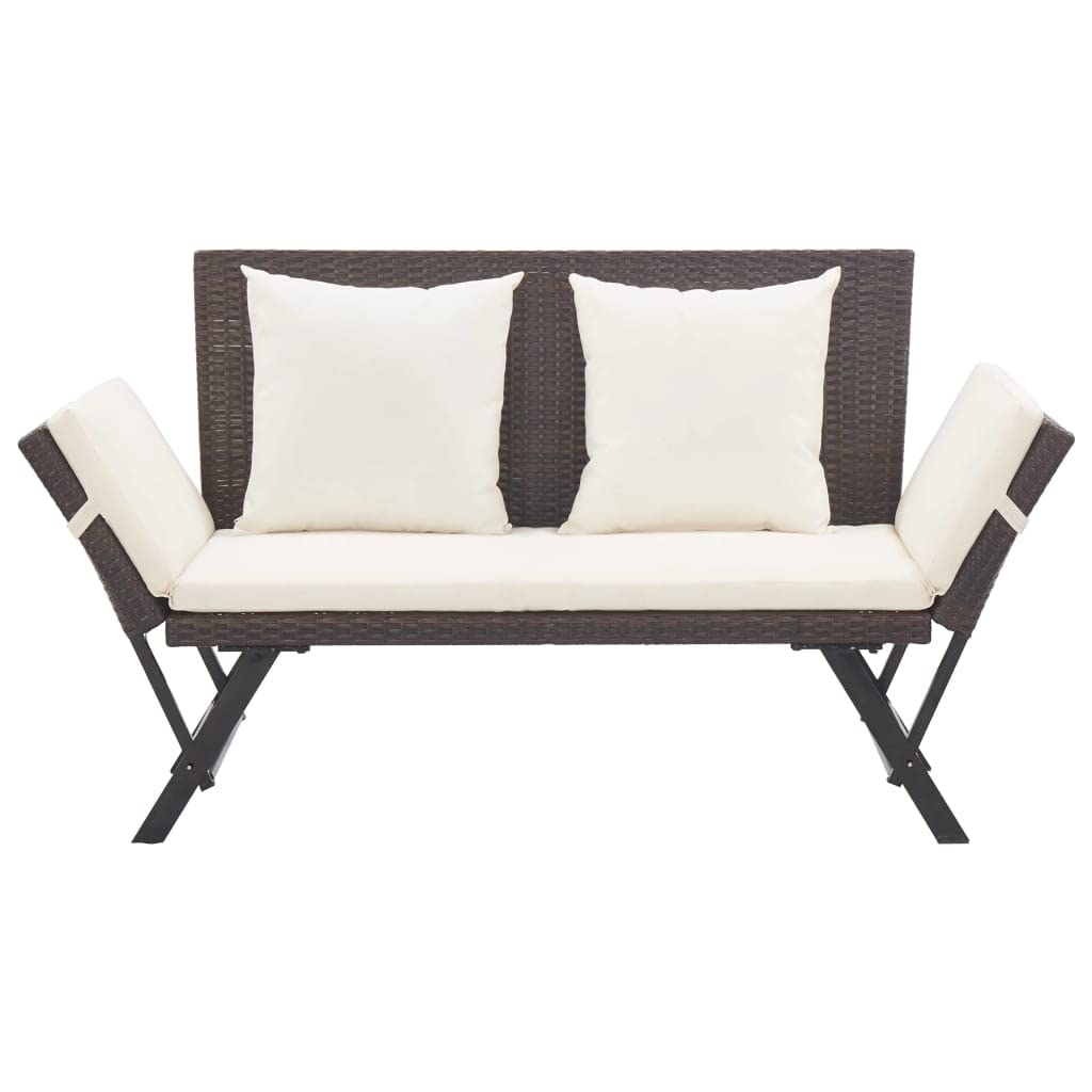 vidaXL Heim & Garten Gartenbank Braun 176 cm Rattan Liege