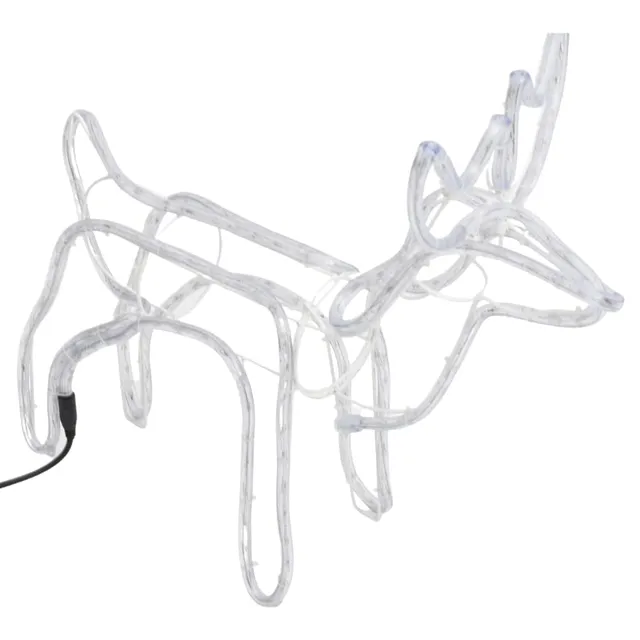 vidaXL Heim & Garten Rentier Silhouetten Leuchtfigur kaltweiß 60x30x60 2 Stk.