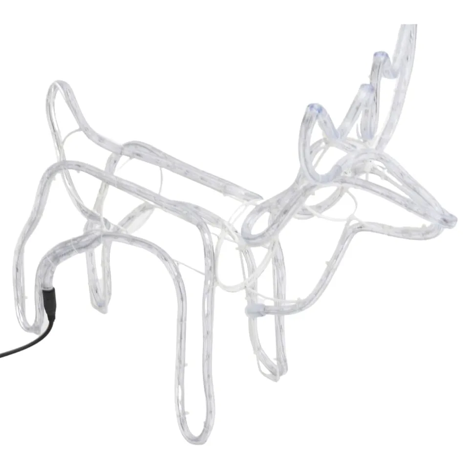 vidaXL Heim & Garten Rentier Silhouetten Leuchtfigur kaltweiß 60x30x60 2 Stk.