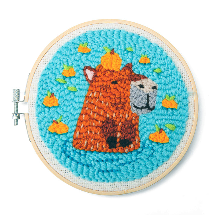 Kikkerland Crafters Capybara Punch Needle Stickset