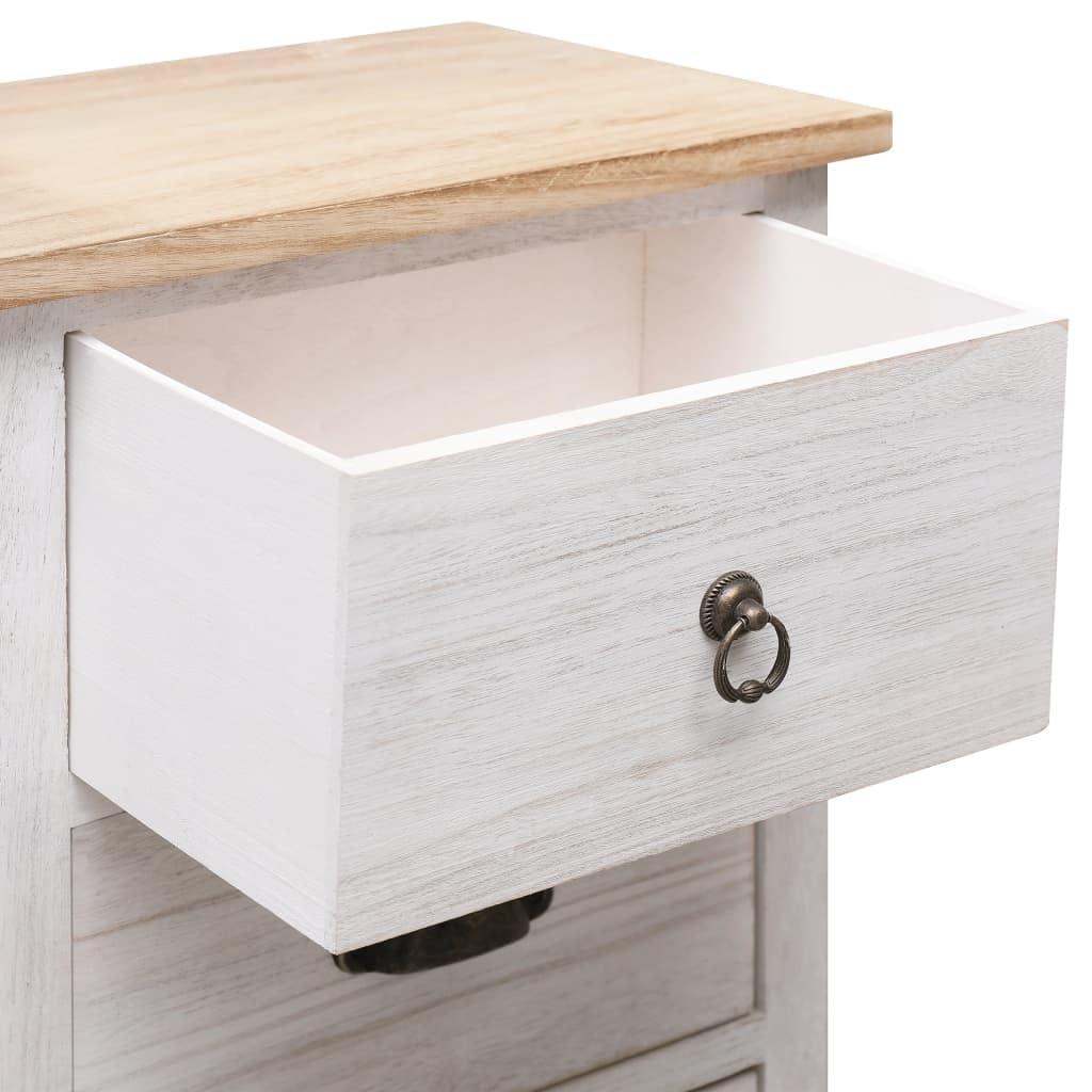 vidaXL Beistellschrank Kommode Paulownia-Holz 5 Schubladen 35x25x87cm