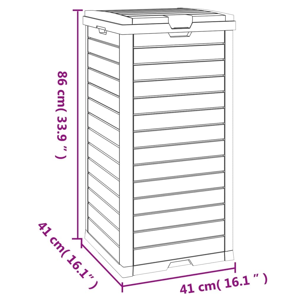 vidaXL Heim & Garten Mülltonne 118L Hellbraun 41x41x86