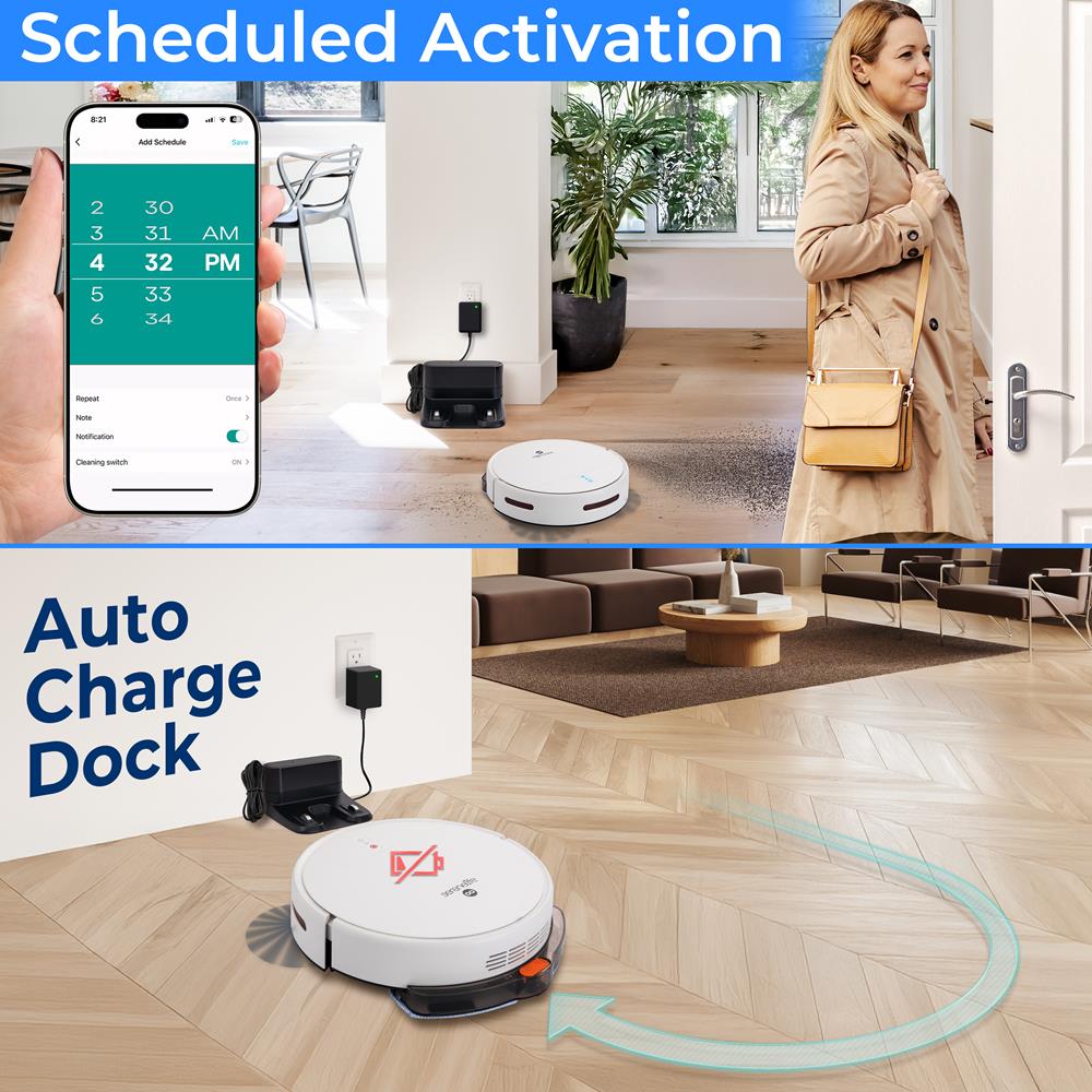 Serenelife Vacuum Saugroboter 700Pa Weiß mit App