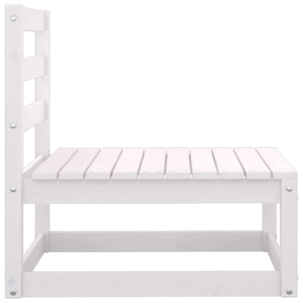 vidaXL Heim & Garten Mittelsofa Kiefer Weiß mit Anthrazit Kissen
