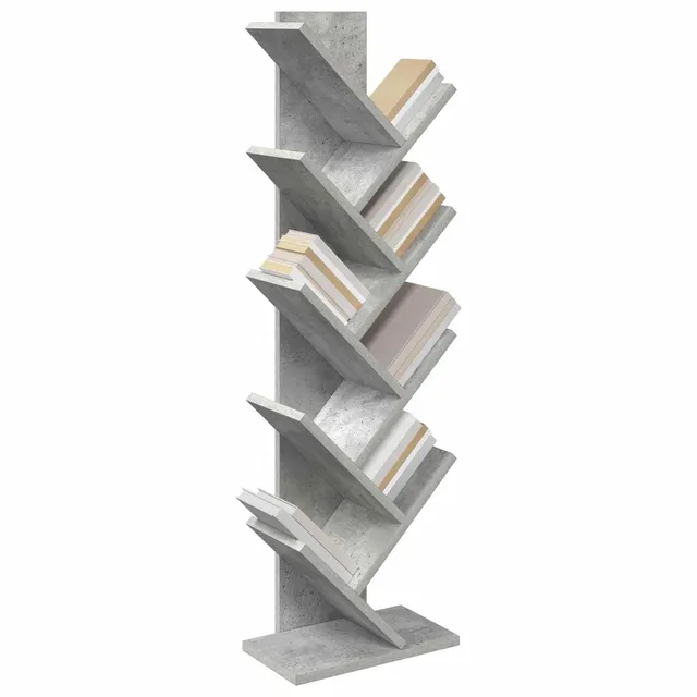 vidaXL Baumbücherregal 6-stufig Standregal Weiß 100 cm