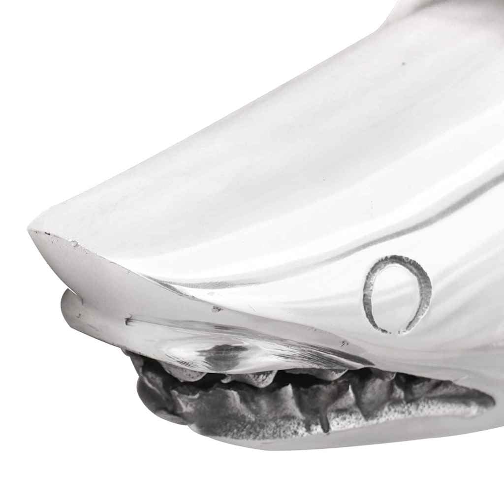 vidaXL Hai Skulptur Silber Aluminium 68 cm Deko