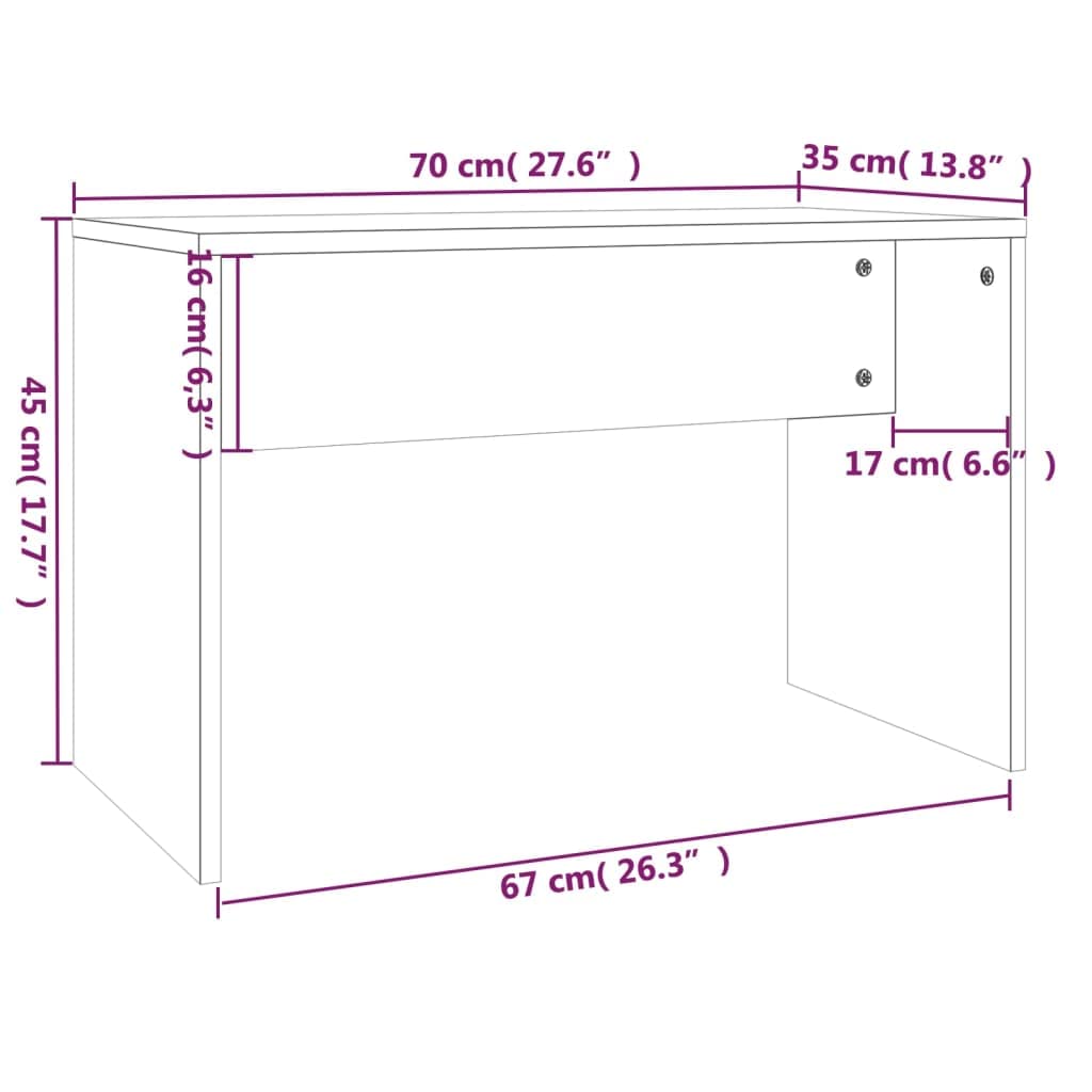 vidaXL Möbel Schminkhocker Braune Eiche 70x35x45cm Holzwerkstoff