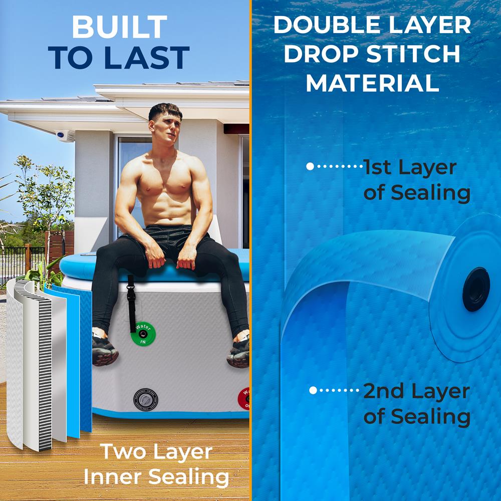 Serenelife Massage Eisbadewanne aufblasbar 150 Gallonen mit Deckel