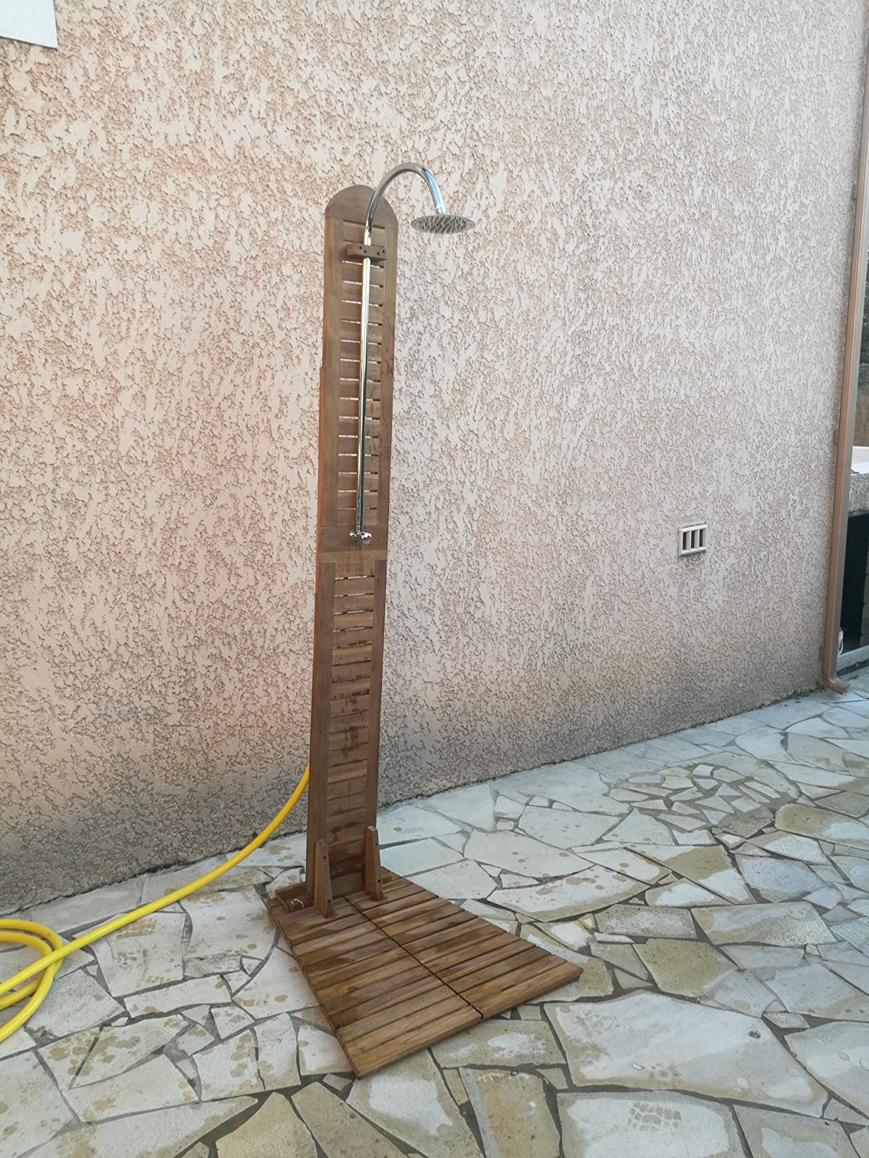 vidaXL Gartendusche Teak 70x75x204cm Außendusche Holz
