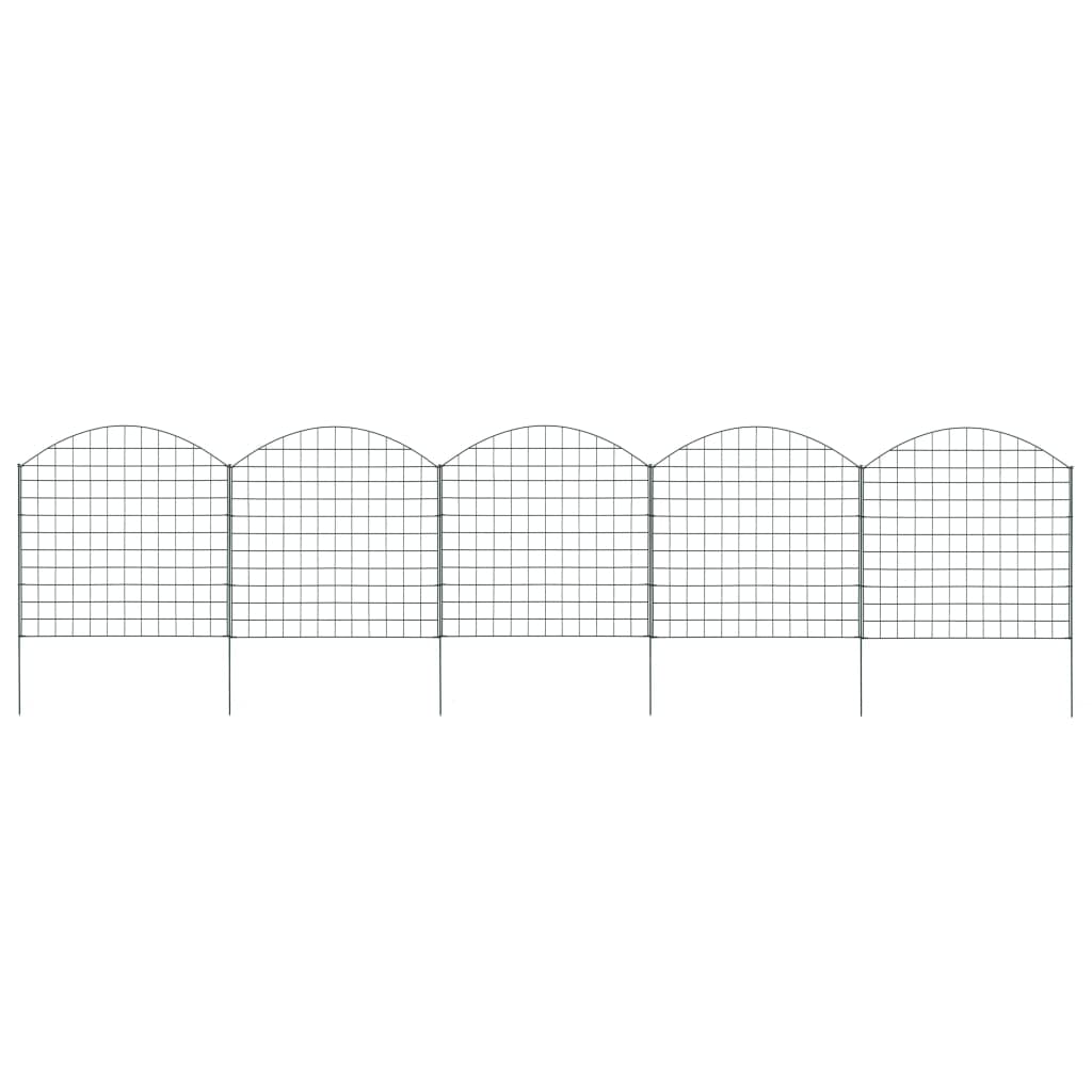 vidaXL Heim & Garten Gartenzaun Set Metall 115x79 cm Grün