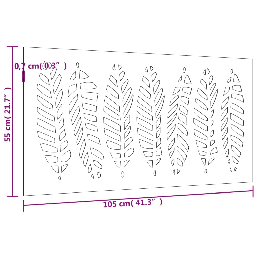 vidaXL Heim & Garten Wanddeko 105x55 cm Cortenstahl Blatt Rost