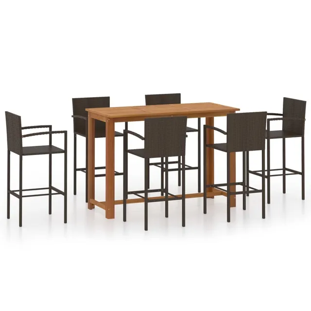 vidaXL Heim & Garten Gartenbar-Set 7-tlg braun Akazie