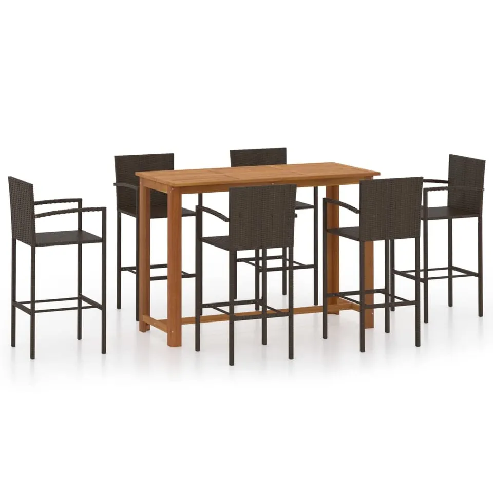 vidaXL Heim & Garten Gartenbar-Set 7-tlg braun Akazie