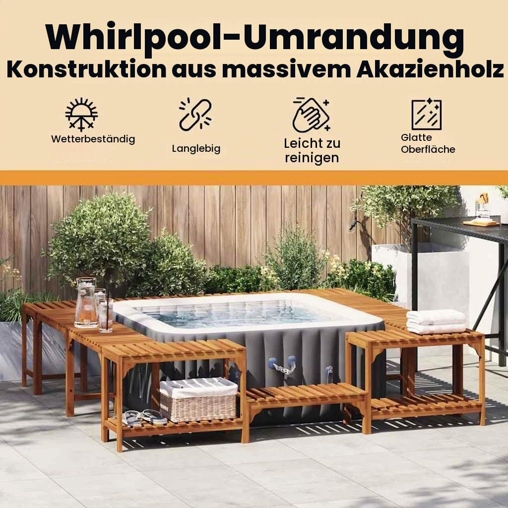 vidaXL Heim & Garten Whirlpool-Umrandung Akazie 230cm Braun