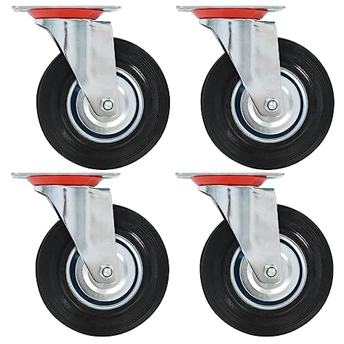 vidaXL Lenkrollen 125 mm Möbelrollen 4 Stk. Gummi 100 kg