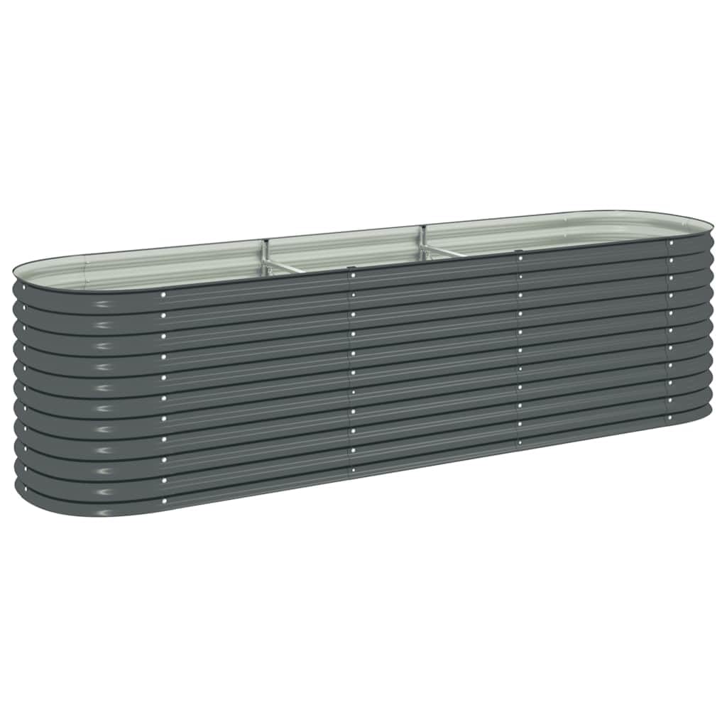 vidaXL Hochbeet 320x80x81 cm Pflanzkasten Grau Stahl