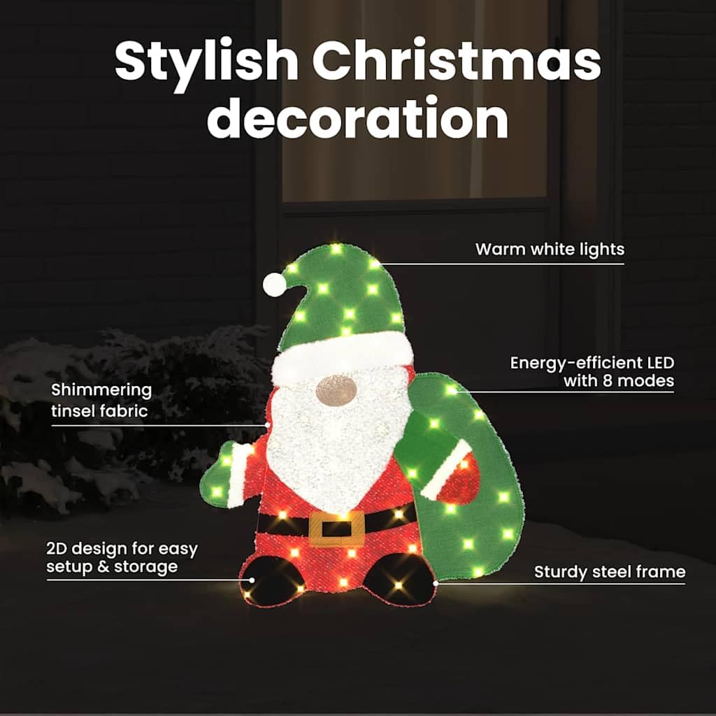 vidaXL Heim & Garten Weihnachtsmann Figur LED warmweiß 70cm USB