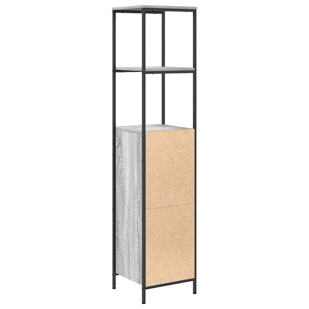 vidaXL Badschrank Grau Sonoma 36x35x165 Hochschrank mit Regalen