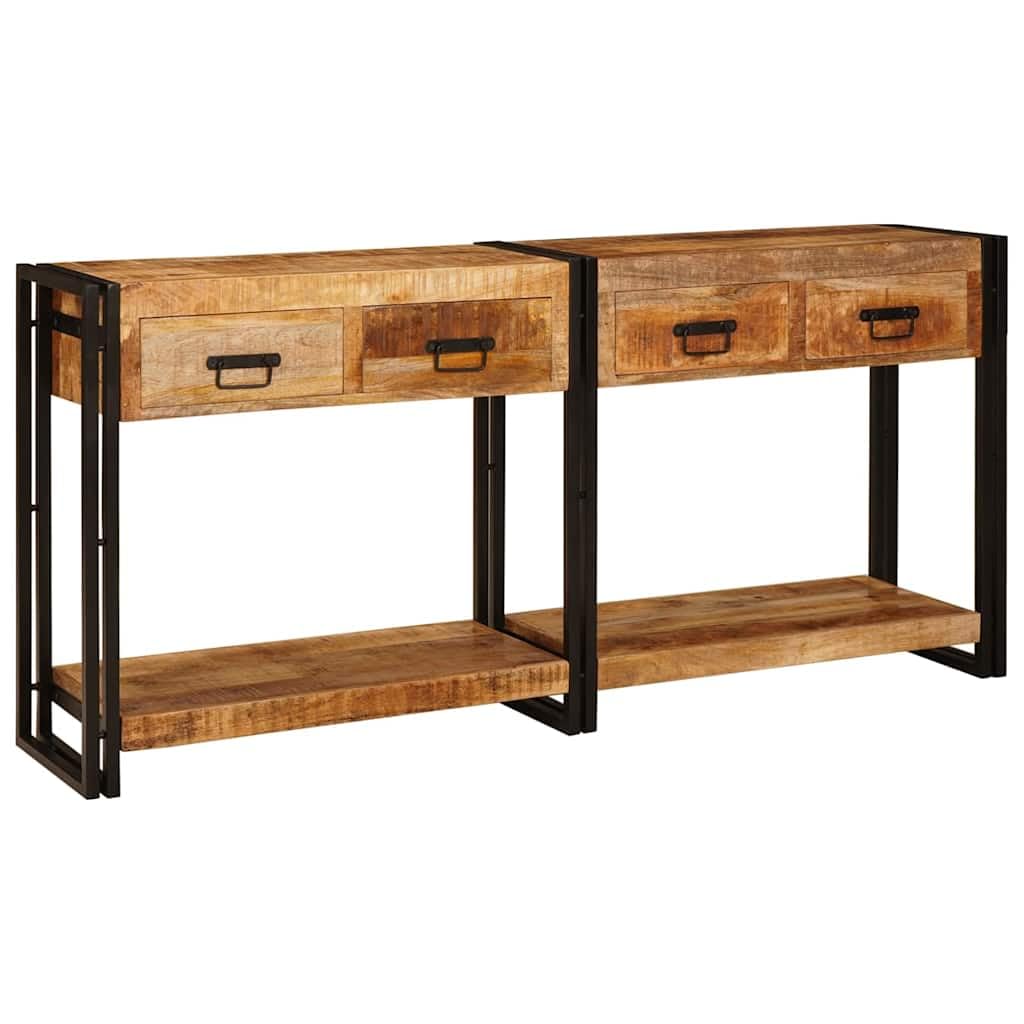 vidaXL Heim & Garten Konsolentische 2 Stk Braun Mango 161x33x75