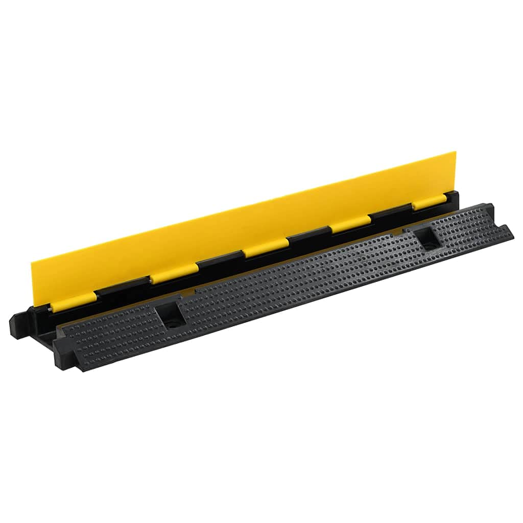 vidaXL Kabelbrücke Gummi 100 cm Kabelschutz 2er Set 1-Kanal