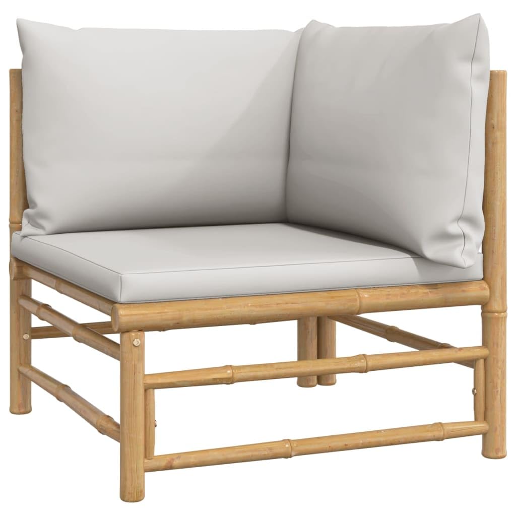 vidaXL Garten-Lounge-Set Bambus Hellgrau 4-teilig