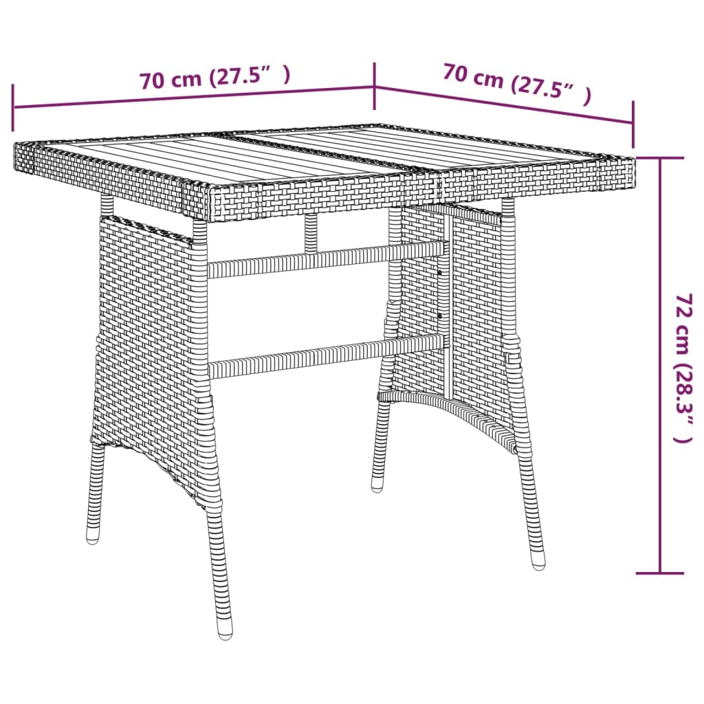 vidaXL Heim & Garten 3-TLG Gartenmöbel Set Rattan Schwarz Akazie