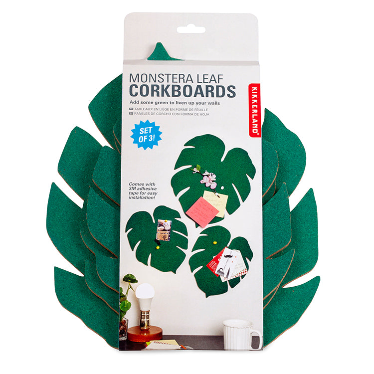 Kikkerland Home Monstera Leaf Corkboards Pinnwand 3er
